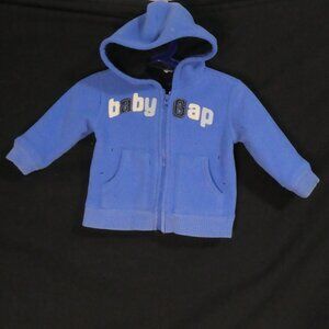 GAP | 18- 24 months | Blue Fleece Zip-Up Hoodie | Navy Furry Fleece Lining